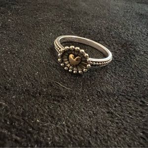 James Avery Beaded Flower Heart Ring